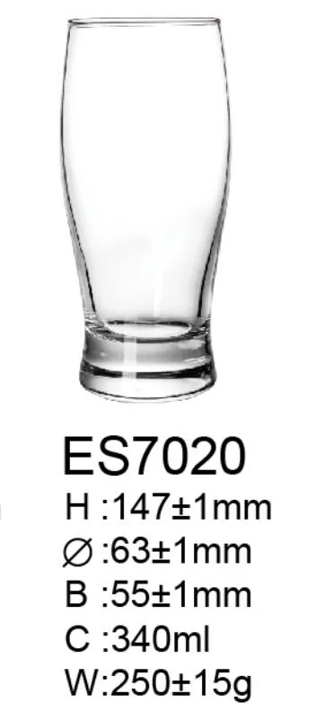 340ml 11.7oz Glass Multifunctional Water Cup Upscale Hotel Restaurant Juice Cup Craft Beer Pint Cup