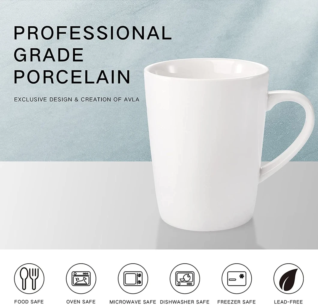 White Ceramic Porcelain Coffee Travel Blank Mug Wholesale High Grade Full White Mug 11oz Sublimation Mug with Handle