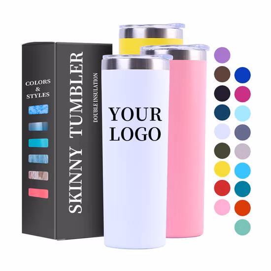 Customized Double Wall Sublimation Blank Skinny Tumbler with Logo