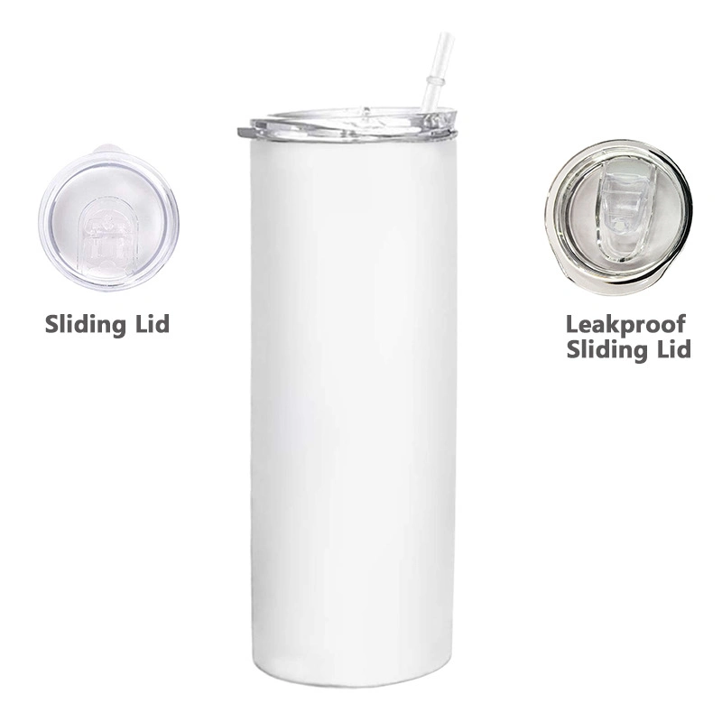 Amazon Hot Sale Ready to Ship Sublimation Tumbler Straight with Straw Stainless Steel Cup 20oz Skinny Tumbler