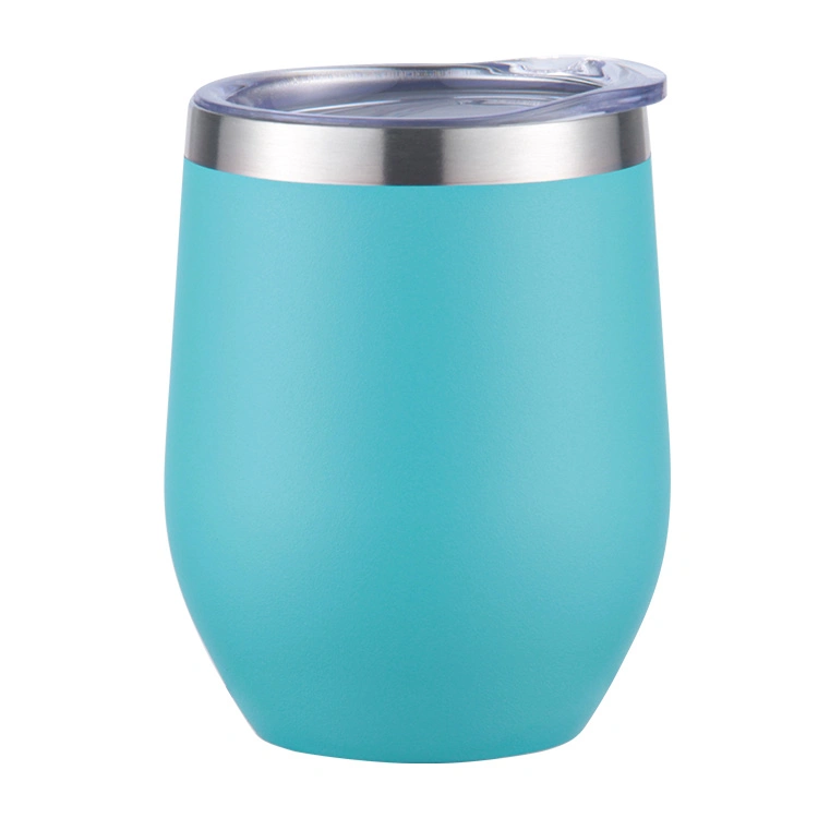 Sweat Proof 12oz Stainless Steel Egg Shap Wine Tumbler
