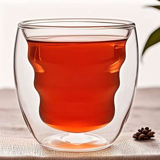 Transparent Double Wall Latte Glass Cup Coffee Mug for Tea Wine Water Drinking Borosilicate Glass Cup Glassware for Chiller Frosty Frozen Ice Beer Glass Tea Mug