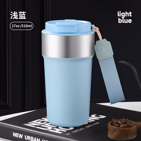 二重壁ドリンクカップ、ストロー蓋付きスポーツウォーターボトル、ステンレススチールトラベルコーヒーマグ