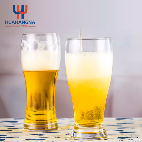 カスタムロゴ付きの卸売無料サンプル 15オンスの厚いパイントピルスナービールグラス、ジュース、水、ワイン用